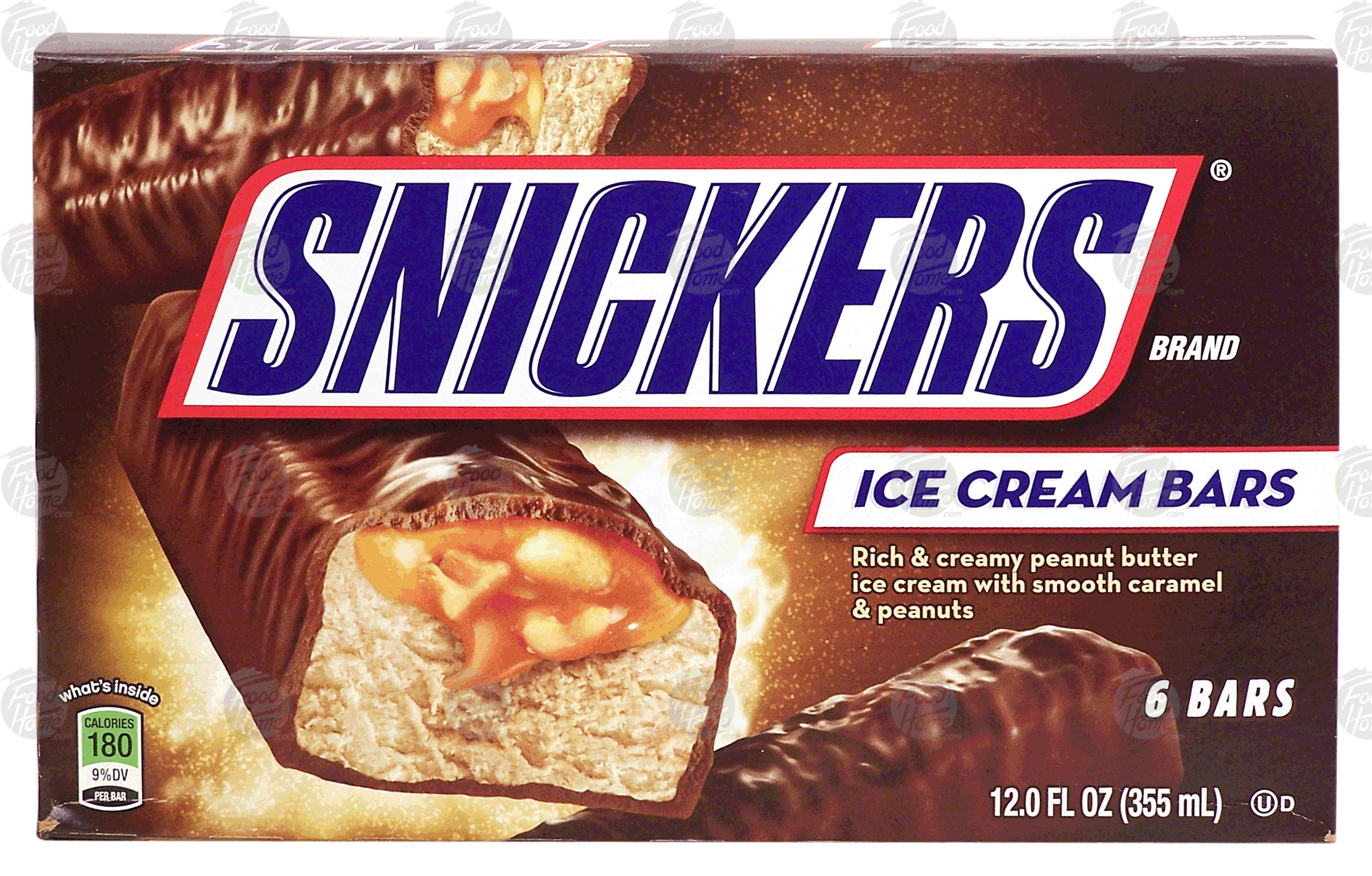 Snickers(r)  ice cream bars, peanut butter ice cream w/caramel & peanuts, 6-pack Full-Size Picture